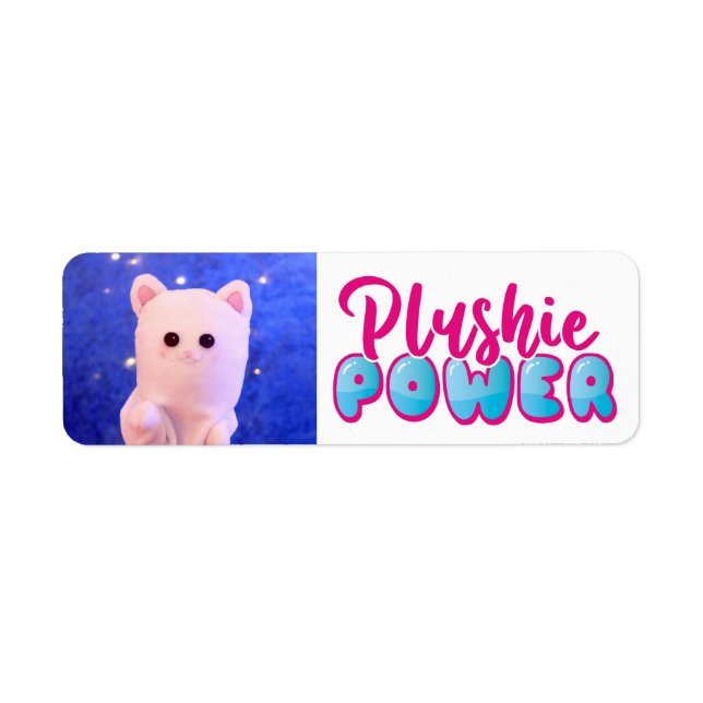 Personlig Plushie Power Plushie Returadress Etikett (Framsidan)