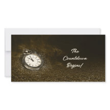 Personlig Pocket Watch-nedräkning för nyårskort