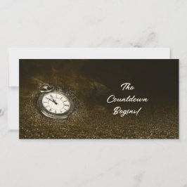 Personlig Pocket Watch-nedräkning för nyårskort Julkort