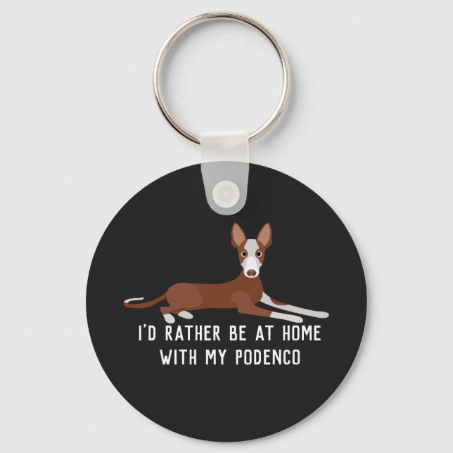 Personlig Podenco Hund Nyckelring (Framsida)