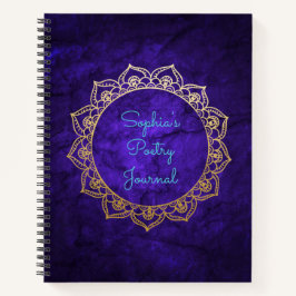 Personlig Poetry Journal Guld Mandala