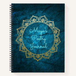 Personlig Poetry Journal Guld Mandala