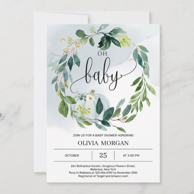 Personlig pojk, liten pumpravla babydusch inbjudningar (Framsida)