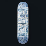 Personlig pojkar namn med hajskinn mini skateboard bräda 18,5 cm<br><div class="desc">Personlig pojkar namn med hajskateboard. En trevlig anpassningsbar presenter för pojkar och manar,  för alla som gillar hav och hajar.</div>