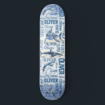 Personlig pojkar namn med hajskinn mini skateboard bräda 18,5 cm<br><div class="desc">Personlig pojkar namn med hajskateboard. En trevlig anpassningsbar presenter för pojkar och manar,  för alla som gillar hav och hajar.</div>
