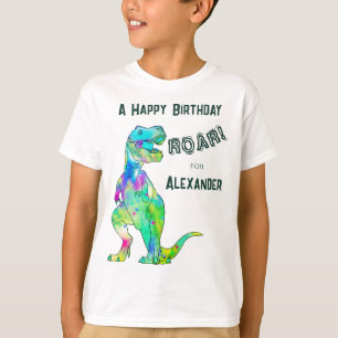 Personlig pojke dinosaurie T-Rex födelsedagsfest T Shirt