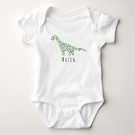 Personlig Pojke Doodle Dinosaur med Namn T Shirt