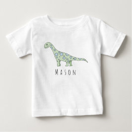 Personlig Pojke Doodle Dinosaur med Namn T Shirt