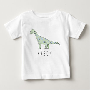 Personlig Pojke Doodle Dinosaur med Namn T Shirt