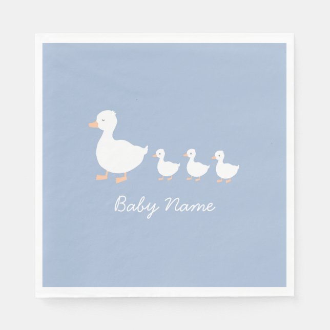 Personlig Pojke Duckling Party Napkins Pappersservett (Framsidan)