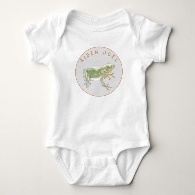Personlig Pojke Frog Design T Shirt (Framsida)