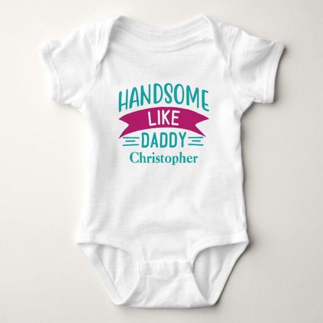 Personlig Pojke Gift Handsome som pappa T Shirt (Framsida)