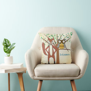 Personlig Pojke om Room Cute Fox och Uggla Kudde
