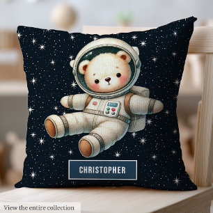 Personlig Pojke Pillow Nalle Astronaut Kudde