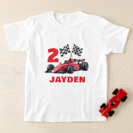 Personlig Pojke Racing Födelsedags-T-Shirt T Shirt