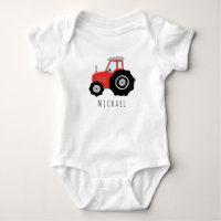 Personlig Pojke Red Farm Tractor med Namn