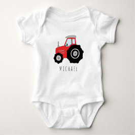 Personlig Pojke Red Farm Tractor med Namn Tee