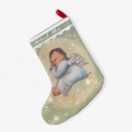 Personlig Pojke Sleeping Angel Vintage Liten Julstrumpa