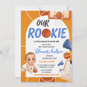 Personlig pojksport Basket Baby Shower Inbjudningar