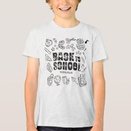 Personlig pojktröja för skolstarten med klotter t shirt