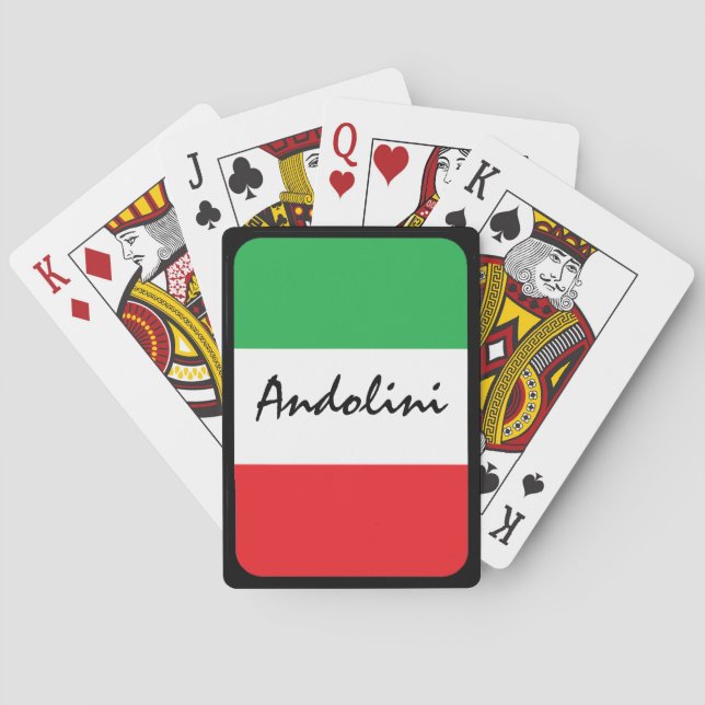 Personlig Poker-Anpassningsbar för italienska Flag Casinokort (Baksidan)