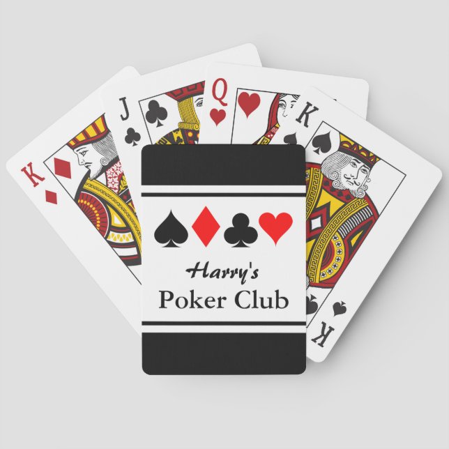 Personlig poker-klubb spelar upp kort med kostym casinokort (Baksidan)