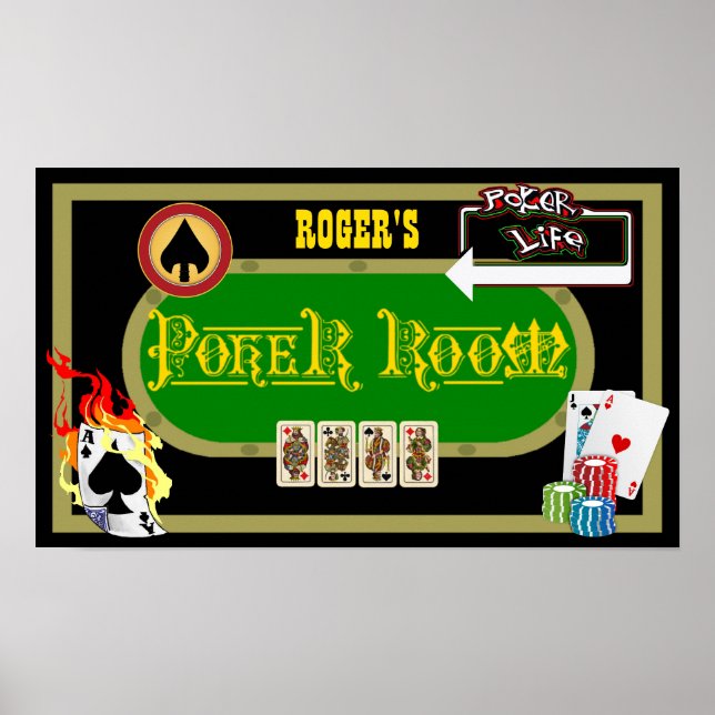 Personlig Poker-rumsdekor Poster (Framsidan)