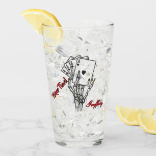 Personlig Poker Tumbler Skeleton Hand Glaskopp