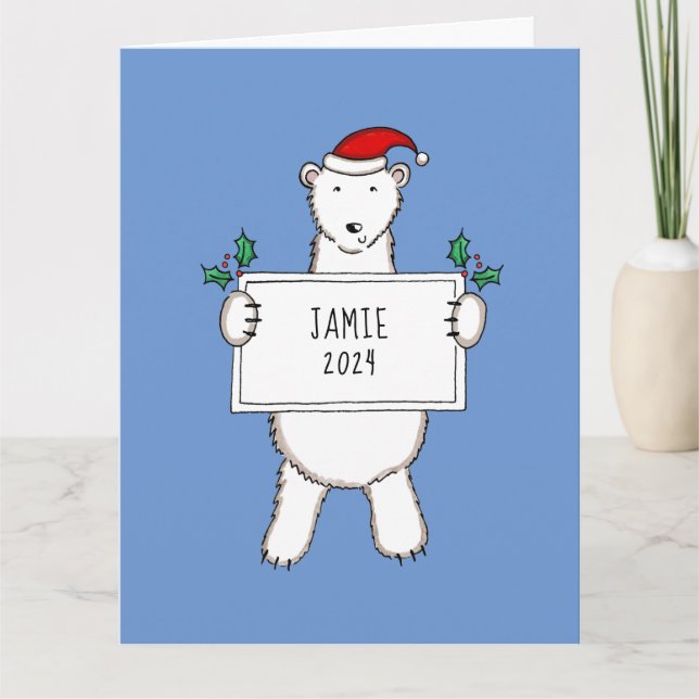 Personlig Polar Bear Baby Kort (Framsida)