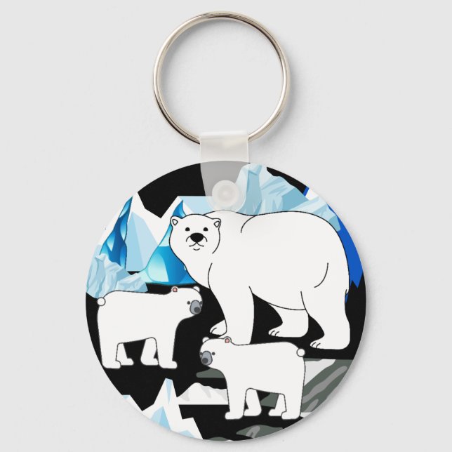 Personlig Polar Bear Nyckelring (Framsida)