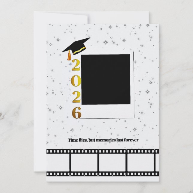 Personlig polaroid filmrulle examenspresentkort  inbjudningar (Framsida)