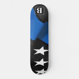 Personlig Police Flagga Thin Blue Line  Mini Skateboard Bräda 18,5 Cm