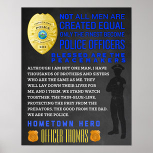 Personlig Policeman Gift. Polissignal. EMT Poster