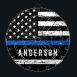 Personlig Polis Flagga Thin Blue Line Darttavla<br><div class="desc">Tunnblåradsbräda - Amerikansk flagga vid Polisavdelningen i Flagga, färg, nödlidande utformning. De här Thin Blue Line-polisdagskorten är en perfekt för en gåva till en tillsatta lagar pension, polisens studenten-gåvor, minnesevenemang och en underbar gåva till din favoritpolis. Ett roligt polisspel eller polisspel i pension party. Anpassa till Namn. COPYRIGHT © 2021...</div>