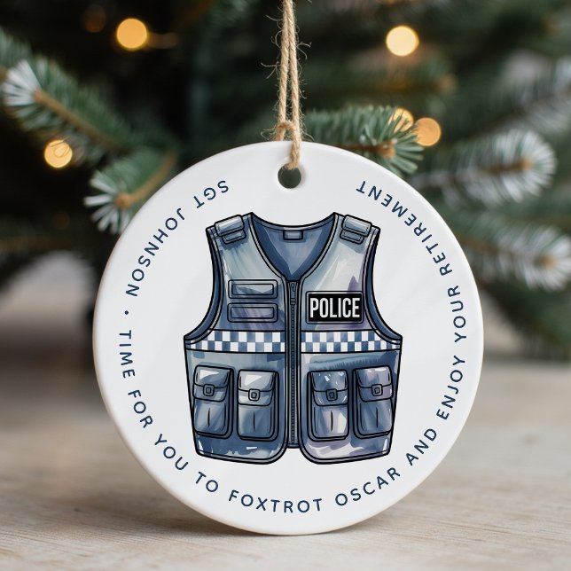 Personlig Polis Tillsatta lagar Pension Julgransprydnad Keramik (Skapare uppladdad)