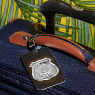 Personlig Polischef sheriff Cop NAMN Badge Bagagebricka