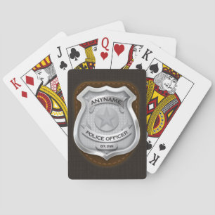 Personlig Polischef sheriff Cop NAMN Badge Casinokort