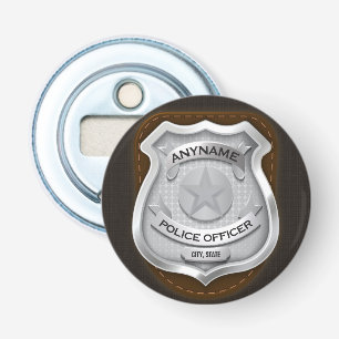 Personlig Polischef sheriff Cop NAMN Badge Flasköppnare