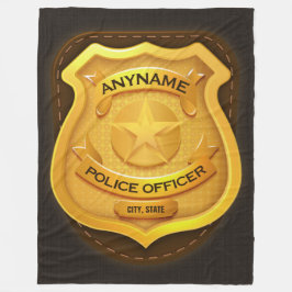 Personlig Polischef sheriff Cop NAMN Badge Fleecefilt