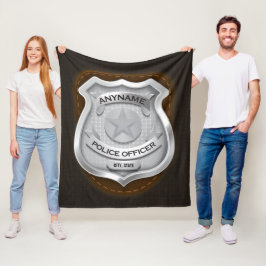 Personlig Polischef sheriff Cop NAMN Badge Fleecefilt