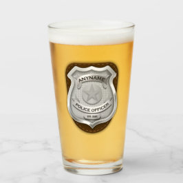 Personlig Polischef sheriff Cop NAMN Badge Glaskopp