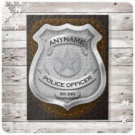 Personlig Polischef sheriff Cop NAMN Badge Pussel