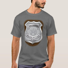Personlig Polischef sheriff Cop NAMN Badge T Shirt
