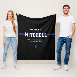 Personlig Polischef Thin Blue Line Fleecefilt