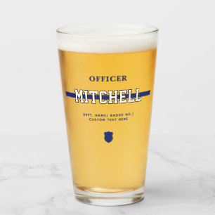 Personlig Polischef Thin Blue Line Glaskopp