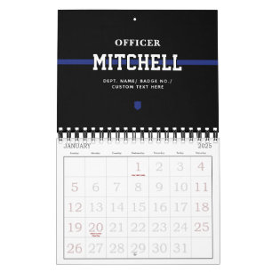 Personlig Polischef Thin Blue Line Kalender