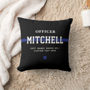 Personlig Polischef Thin Blue Line Kudde