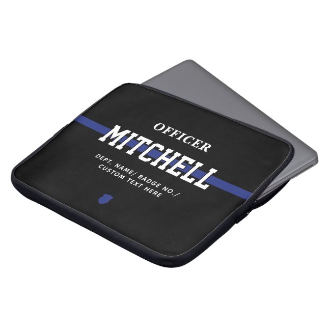 Personlig Polischef Thin Blue Line Laptop Fodral (Framsida topp)