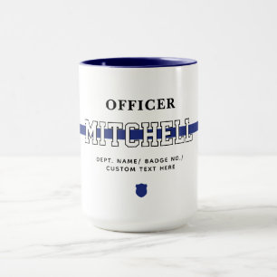 Personlig Polischef Thin Blue Line Mugg
