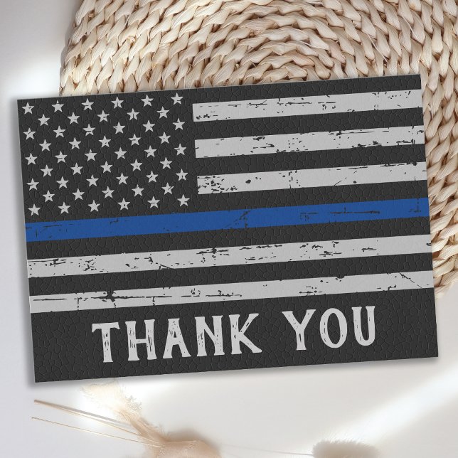 Personlig Polischef Thin Blue Line Tack Kort (Skapare uppladdad)